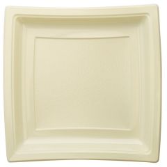 Assiette carrée polypro rigide Capri Ivoire x 20