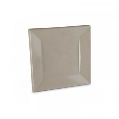 Assiette carrée polypro rigide Capri Taupe x 20